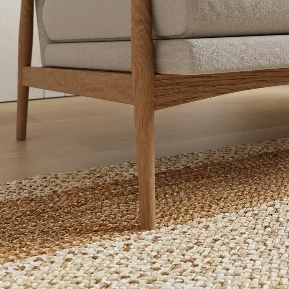 2-Seater Sofa Wooly Textured - Natural, Fabric