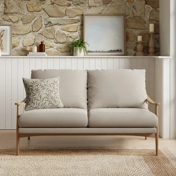 2-Seater Sofa Wooly Textured - Natural, Fabric image
