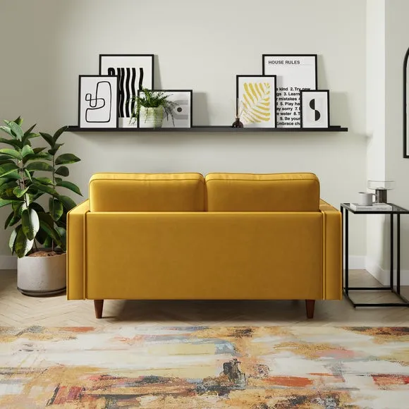2-Seater Sofa - Yellow, Velvet
