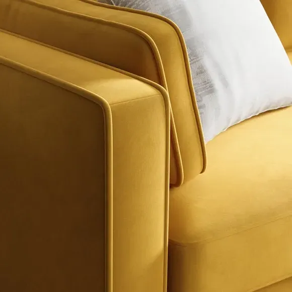 2-Seater Sofa - Yellow, Velvet