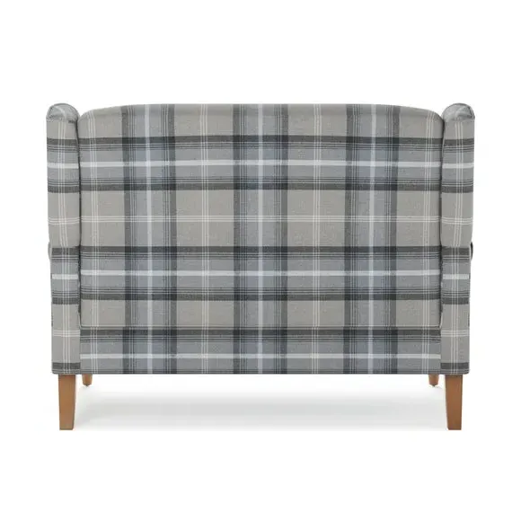 2-Seater Wingback Sofa - Grey, Faux Wool