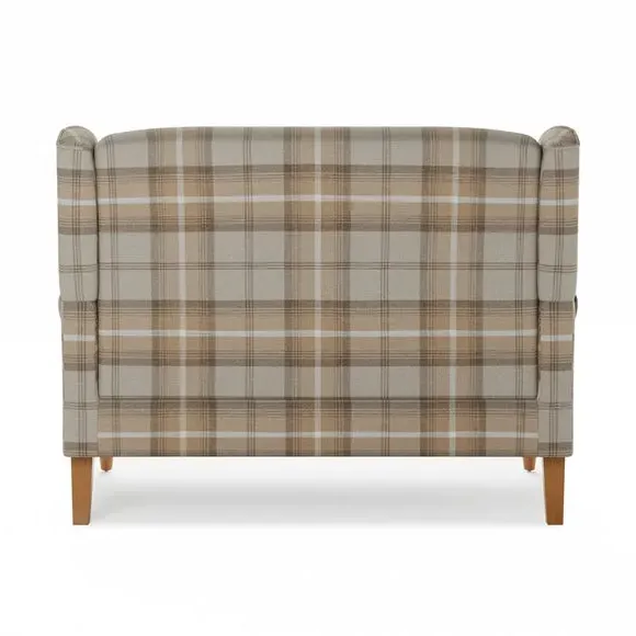 2-Seater Wingback Sofa - Natural, Faux Wool