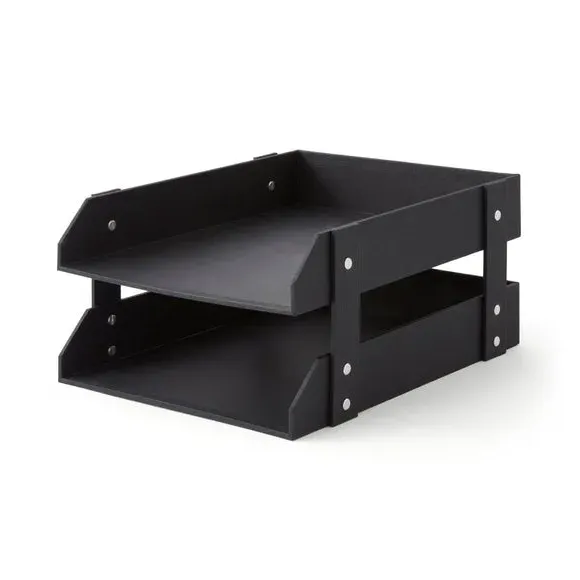 2-Tier Desktop Tray Organizer - Black