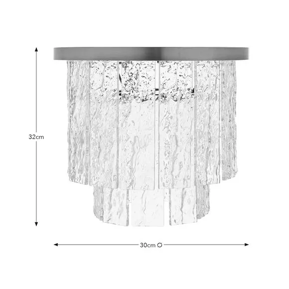 2-Tier Pendant Shade Easy Fit - Clear, Acrylic