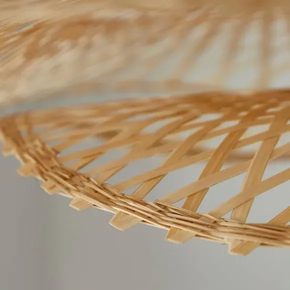 2-Tier Pendant Shade Easy Fit - Natural, Bamboo