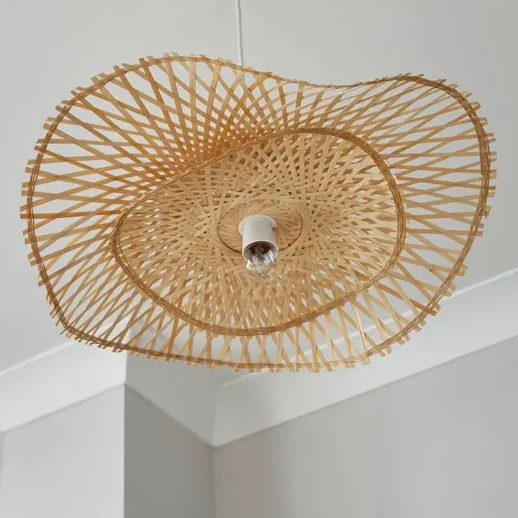 2-Tier Pendant Shade Easy Fit - Natural, Bamboo