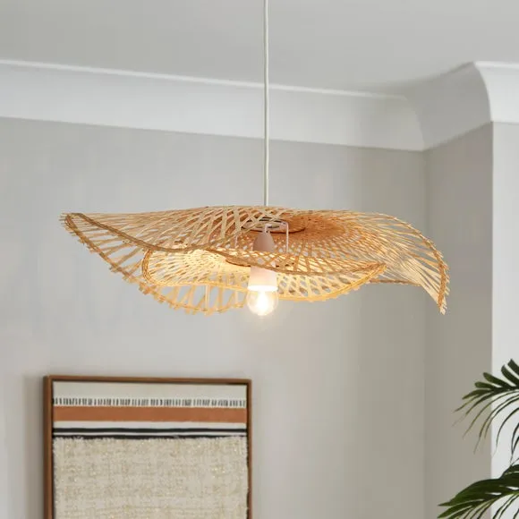 2-Tier Pendant Shade Easy Fit - Natural, Bamboo image