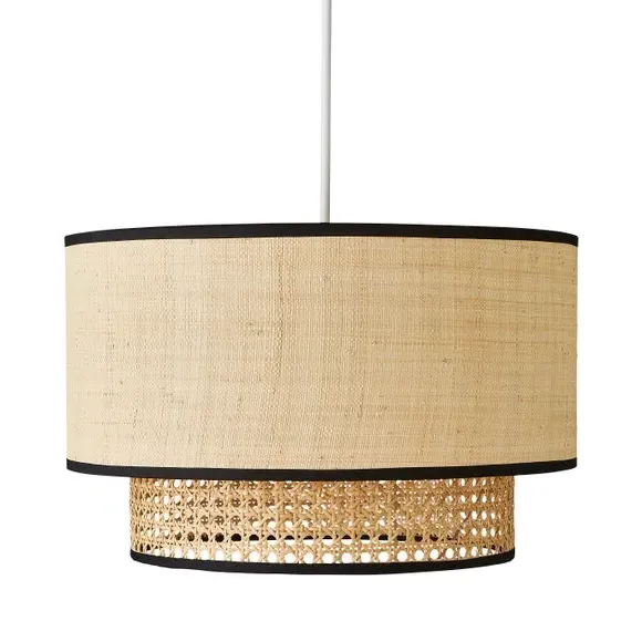 2-Tier Pendant Shade Easy Fit - Natural, Cane