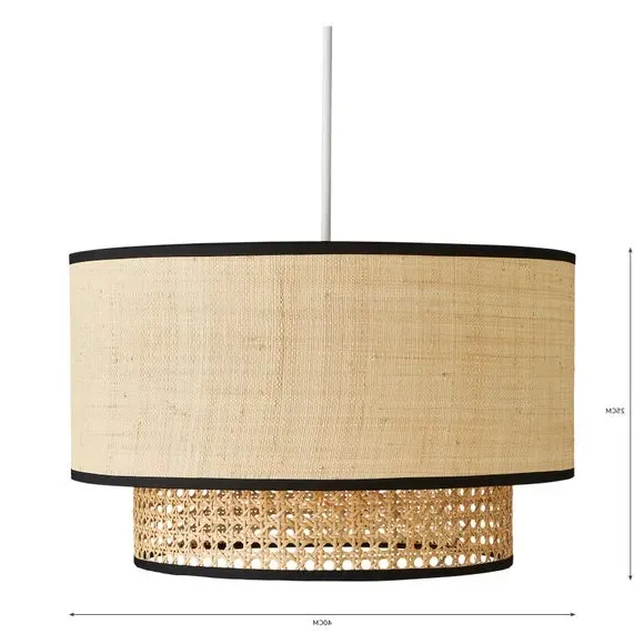 2-Tier Pendant Shade Easy Fit - Natural, Cane