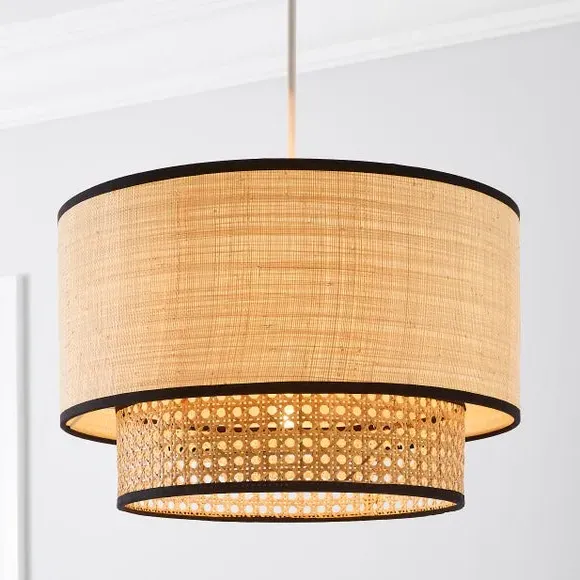 2-Tier Pendant Shade Easy Fit - Natural, Cane image