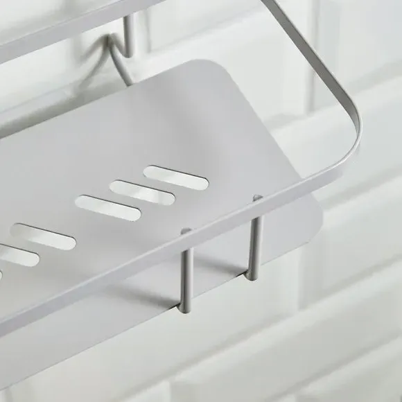 2-Tier Shower Caddy with Suction Cups - Grey