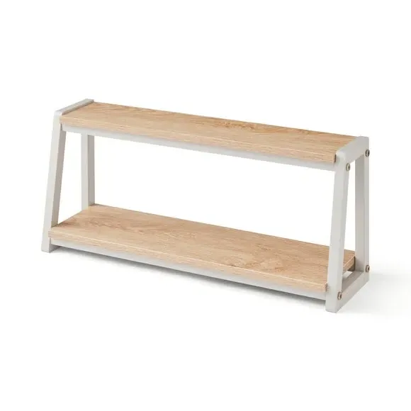 2-Tier Wall Shelf - Stone, Wood Effect