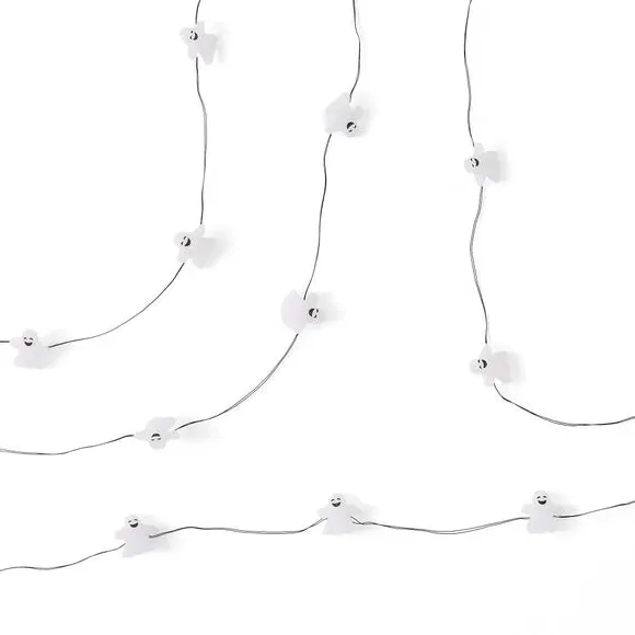 20-LED Ghost String Lights - White, Battery