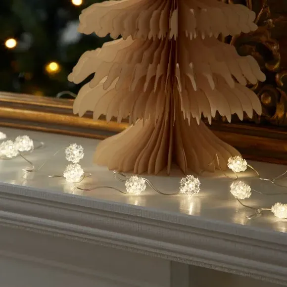 20 LED Snowflake String Lights - Warm White image