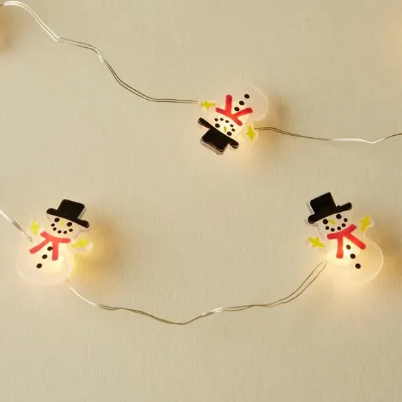 20 LED Snowman String Lights - Warm White