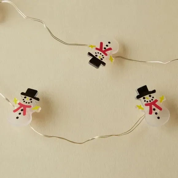20 LED Snowman String Lights - Warm White