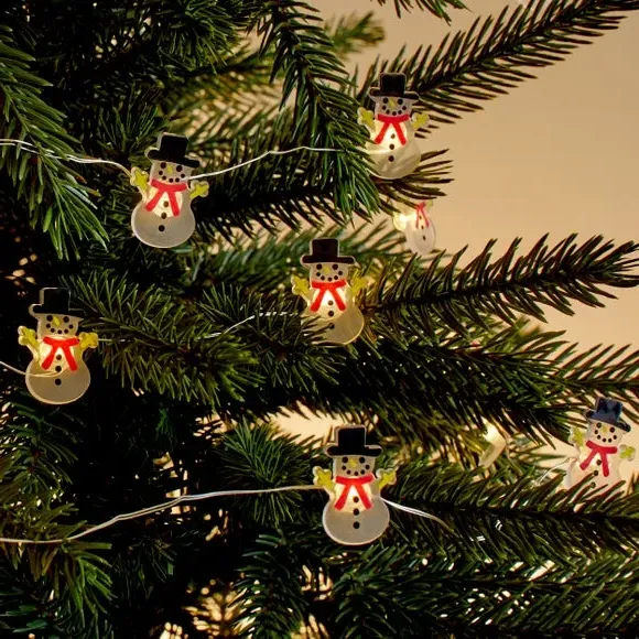 20 LED Snowman String Lights - Warm White