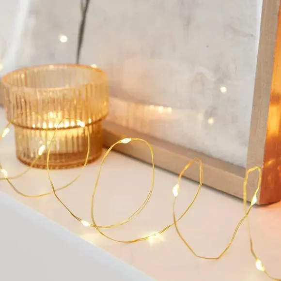 200 LED String Lights with Timer - Gold