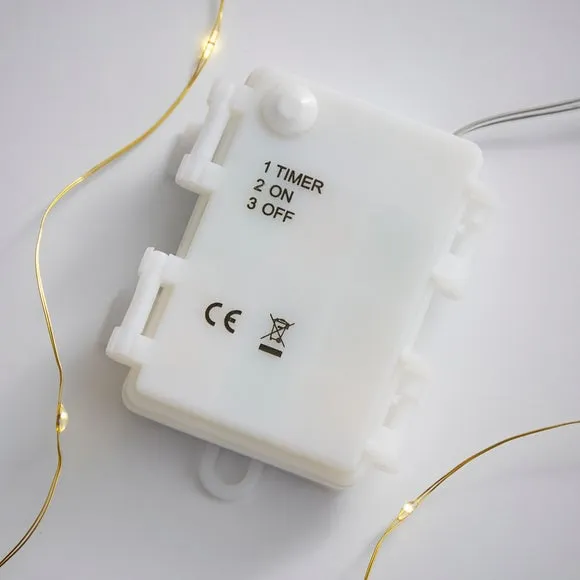 200 LED String Lights with Timer - Gold