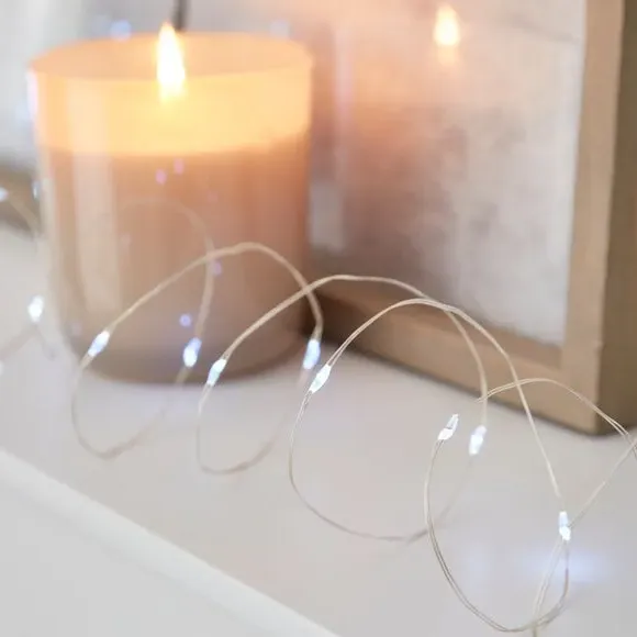 200 LED String Lights with Timer - Silver