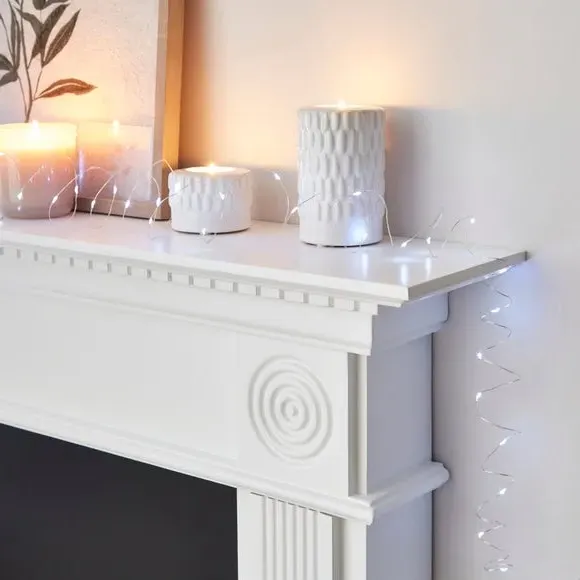 200 LED String Lights with Timer - Silver image