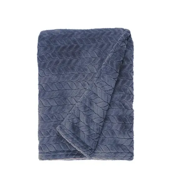 200cm Throw Blanket with Shaggy Texture - Blue