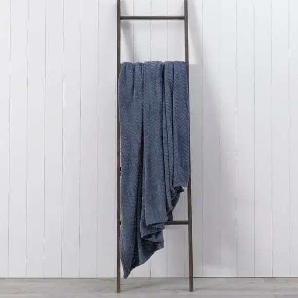 200cm Throw Blanket with Shaggy Texture - Blue image