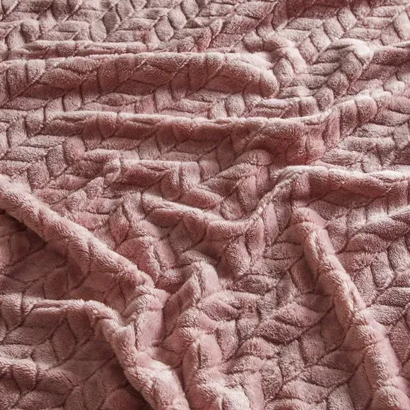 200cm Throw Blanket with Shaggy Texture - Rose