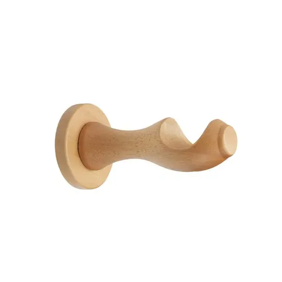 28mm Curtain Pole with Rings - Light Oak, Wood