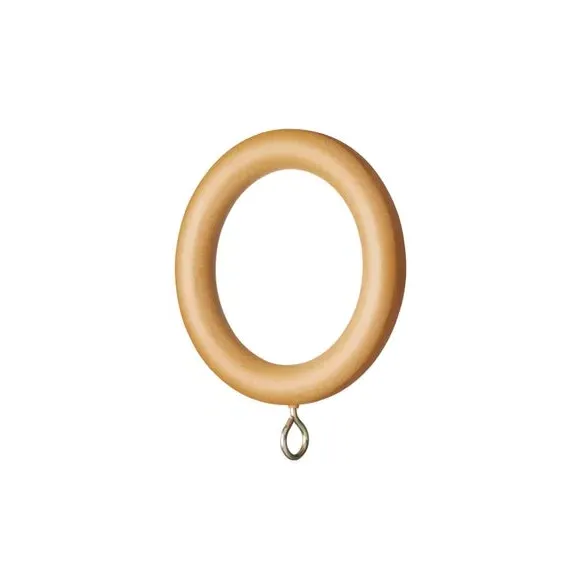 28mm Curtain Pole with Rings - Light Oak, Wood
