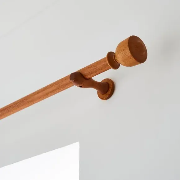 28mm Curtain Pole with Urn Finial - Dark Oak, Wood image