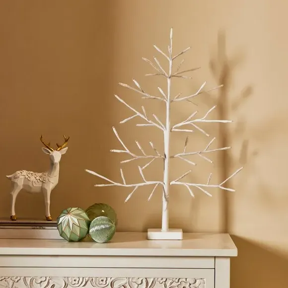 2ft LED Twig Tree - White