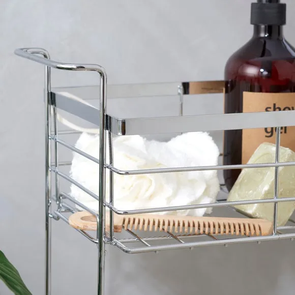 3-Compartment Storage Caddy - Silver, Chrome