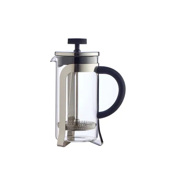 3 Cup Cafetiere with Plunger - Steel, Glass