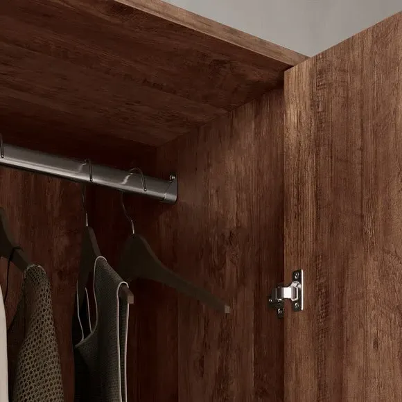 3-Door Wardrobe with Drawers - Pine, Oak Effect