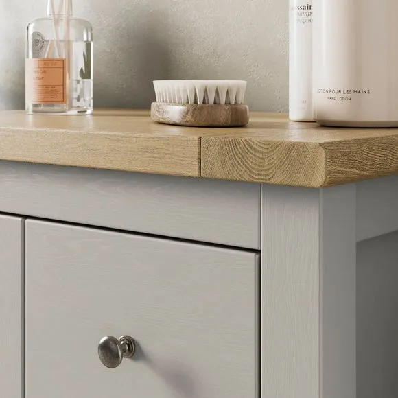 3-Drawer Bathroom Cabinet - Stone, Oak Effect