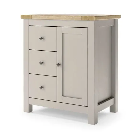 3-Drawer Bathroom Cabinet - Stone, Oak Effect