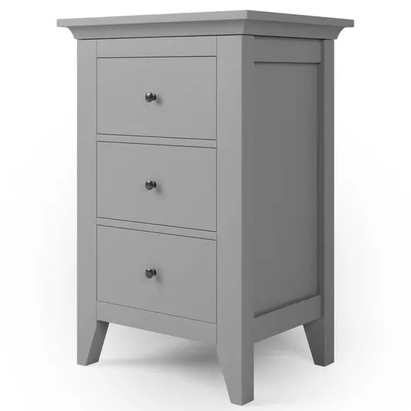3-Drawer Bedside Table - Grey