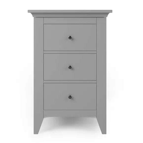 3-Drawer Bedside Table - Grey