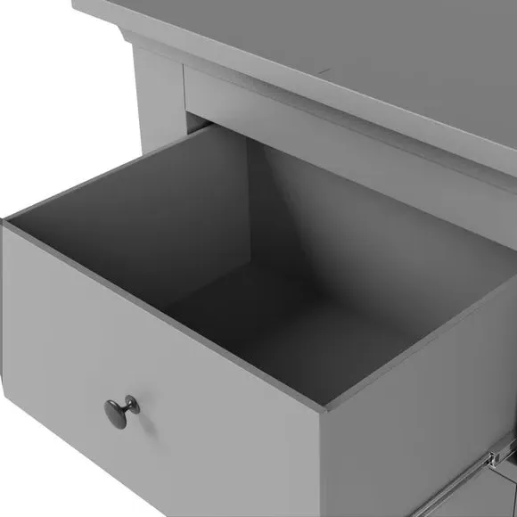 3-Drawer Bedside Table - Grey