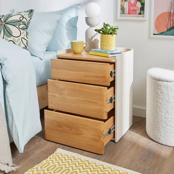 3-Drawer Bedside Table - Oak Effect