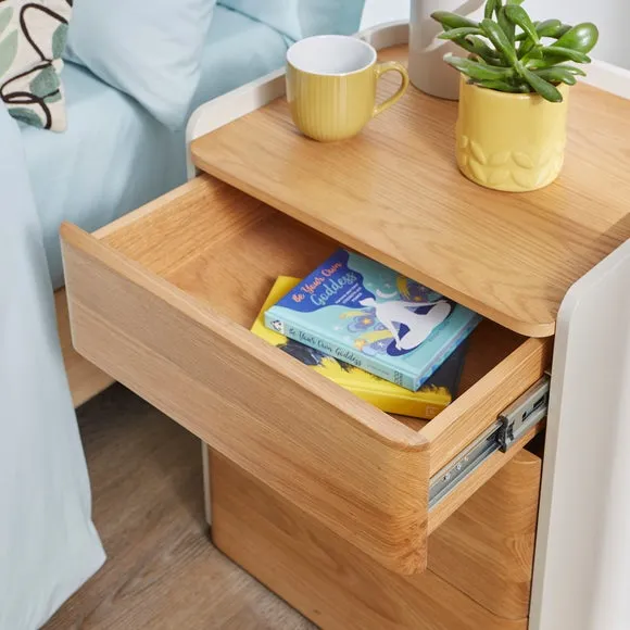 3-Drawer Bedside Table - Oak Effect