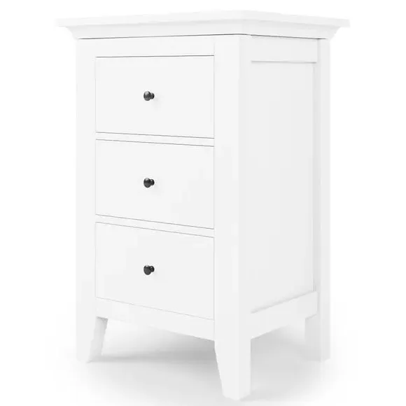 3-Drawer Bedside Table - White
