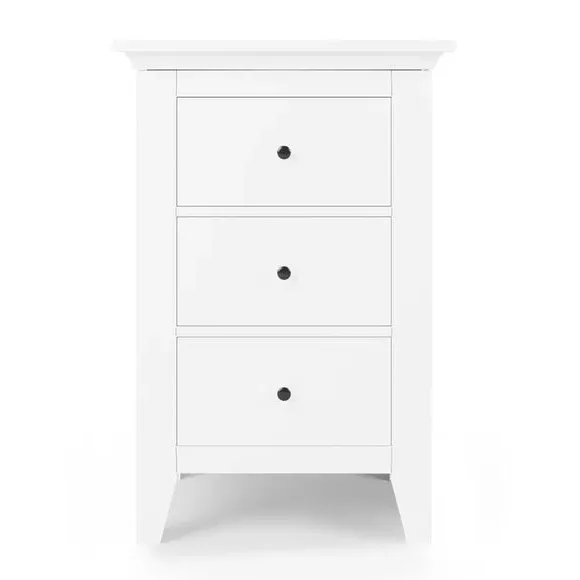 3-Drawer Bedside Table - White
