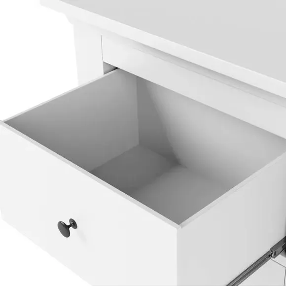 3-Drawer Bedside Table - White