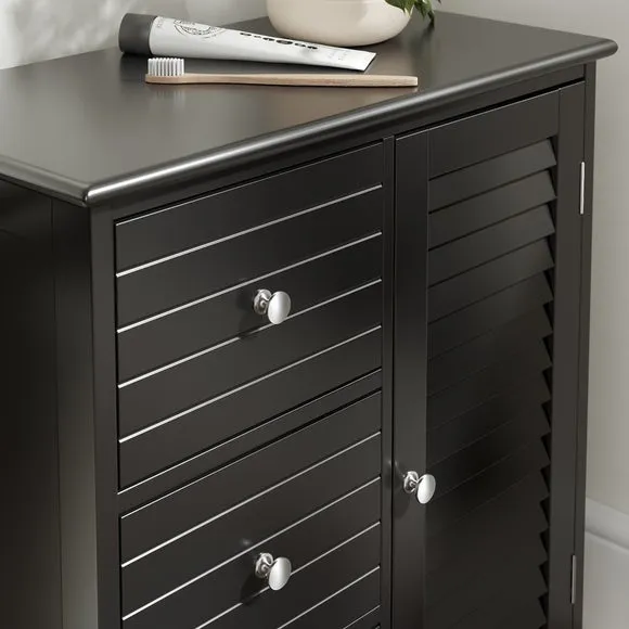 3-Drawer Cabinet Unit with Shelf - Black, MDF