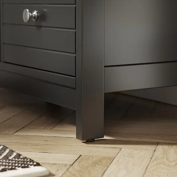 3-Drawer Cabinet Unit with Shelf - Black, MDF