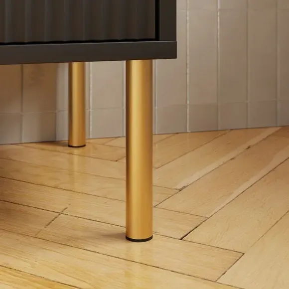 3-Drawer Cabinet with Gold Handles - Black
