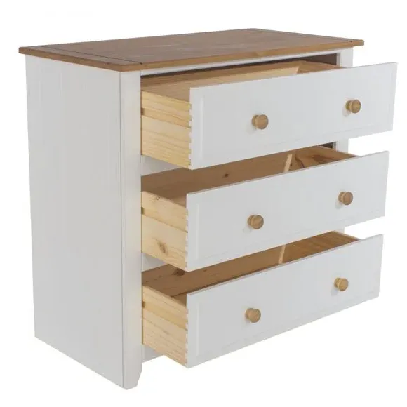 3-Drawer Chest - White, Pine