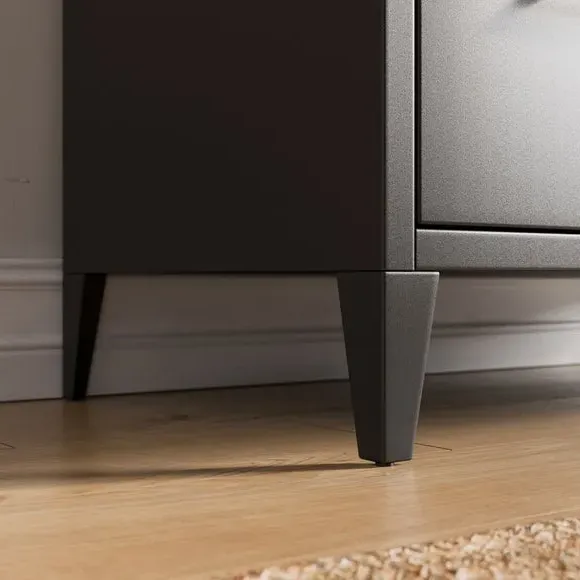 3-Drawer Chest with Adjustable Legs - Black, Metal